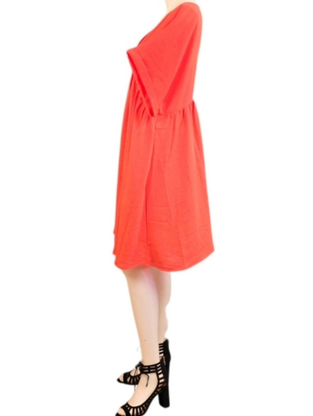 Davi & Dani Orange V Neck Mini-Dress NWT - Picture 4 of 14